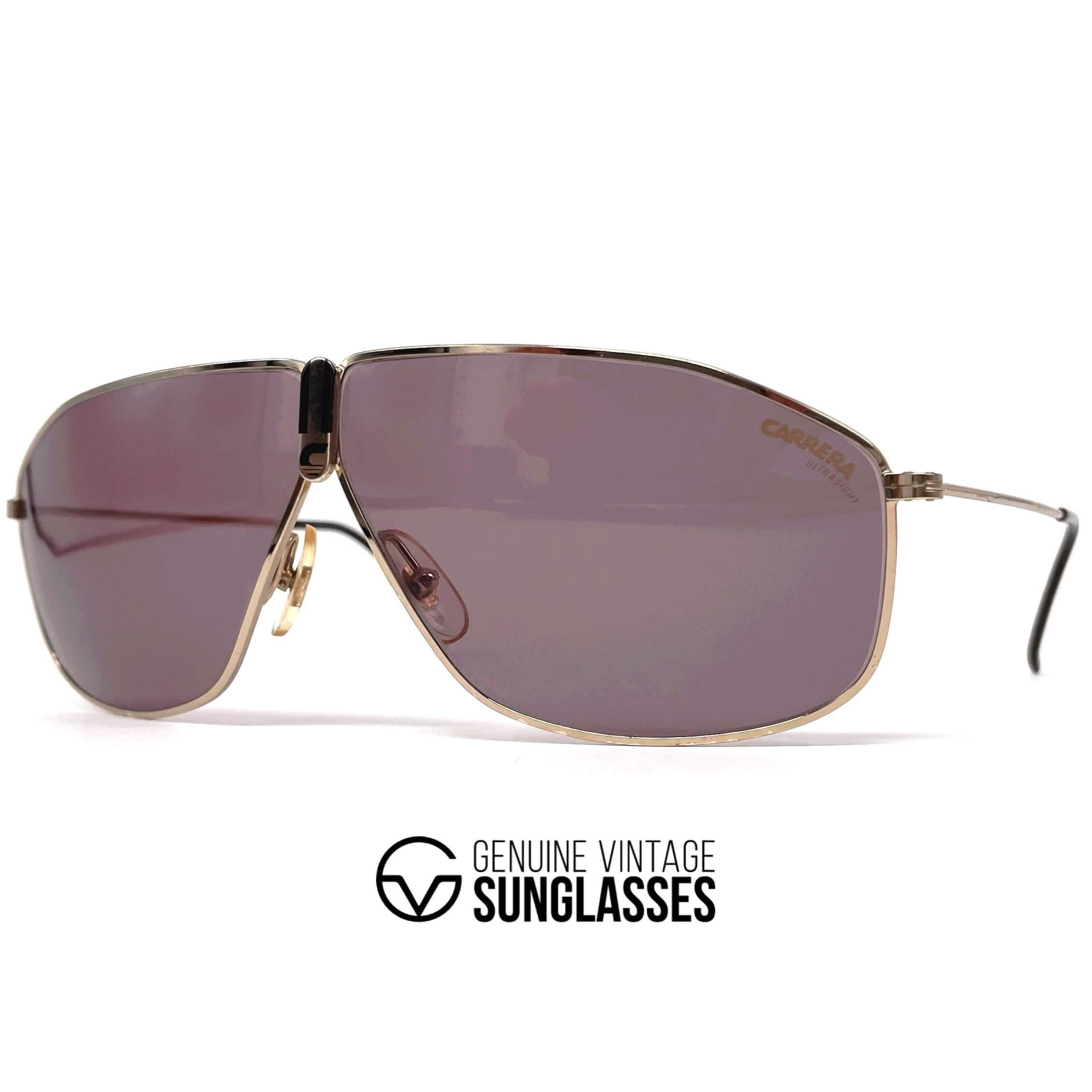 Vintage CARRERA 5438 "Ultrasight" sunglasses - 80's Austria - GOLD / GREY - Large
