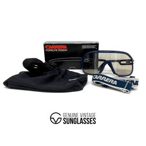 Vintage PORSCHE DESIGN by CARRERA 5625 sunglasses - Austria 80's - Large - Blue - Ultra Rare - New - Full Set