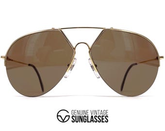 NOS vintage ALPINA TR8 sunglasses - 80's - W.Germany - Medium - New - Original - Gold