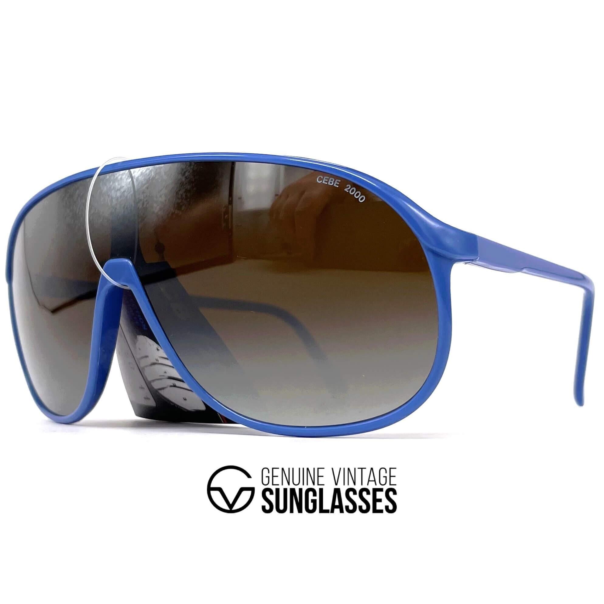 Vintage Cebe Sunglasses Blue Purple Round Frames with Brown Mirrored Lenses Vintage Cebe Sunglasses Blue Purple Round Frames with Brown  main image 3