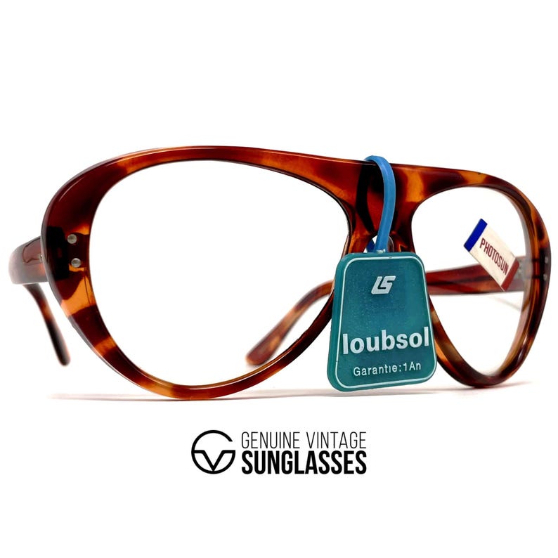 Vintage LOUBSOL Valmorel photochromic sunglasses - France 80's - RARE - Mineral Lenses - XXL oversized image 4