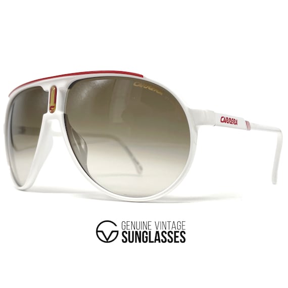 NOS Vintage CARRERA champion Sunglasses Italy White Small 