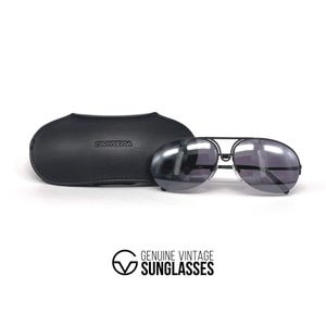 Vintage PORSCHE DESIGN by CARRERA 5627 Sonnenbrille - Österreich 1980er Jahre - Large - Schwarz / Grau Verspiegelt