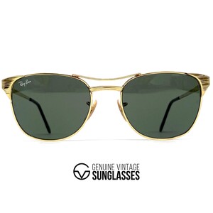 Gafas de sol vintage RAY-BAN Bausch & Lomb "Signet" W3086 - EE. UU., años 80 - Medianas - Bañadas en oro - Nuevas