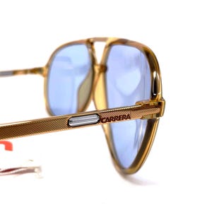 Vintage CARRERA 5335 VARIO-zonnebril – ambar kristal, blauwe heldere glazen afbeelding 7