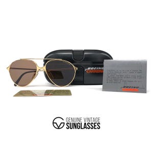 Occhiali da sole vintage CARRERA & BOEING 5710 - Austria anni '80 - Grandi - ORIGINALI - Oro/Marrone - Nuovi - Nos