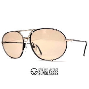 Vintage PORSCHE DESIGN by CARRERA 5648 Sonnenbrille - Österreich 80'er Jahre - Large - Schwarz / Gold - Original