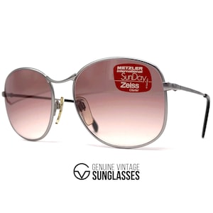Vintage METZLER 1910 Sonnenbrille - W.Germany 1980's - Large - Silber / Pink
