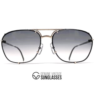 Vintage PORSCHE DESIGN by CARRERA 5647 Sonnenbrille - Österreich 80'er Jahre - Large - Schwarz / Gold - Original