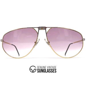 Vintage CARRERA 5410 sunglasses - Italy 90's - Large - ORIGINAL - Gold / Silver / Pink