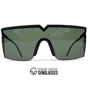 NOS vintage GIANNI VERSACE S90 sunglasses - 90's Italy - Large - Original - Black