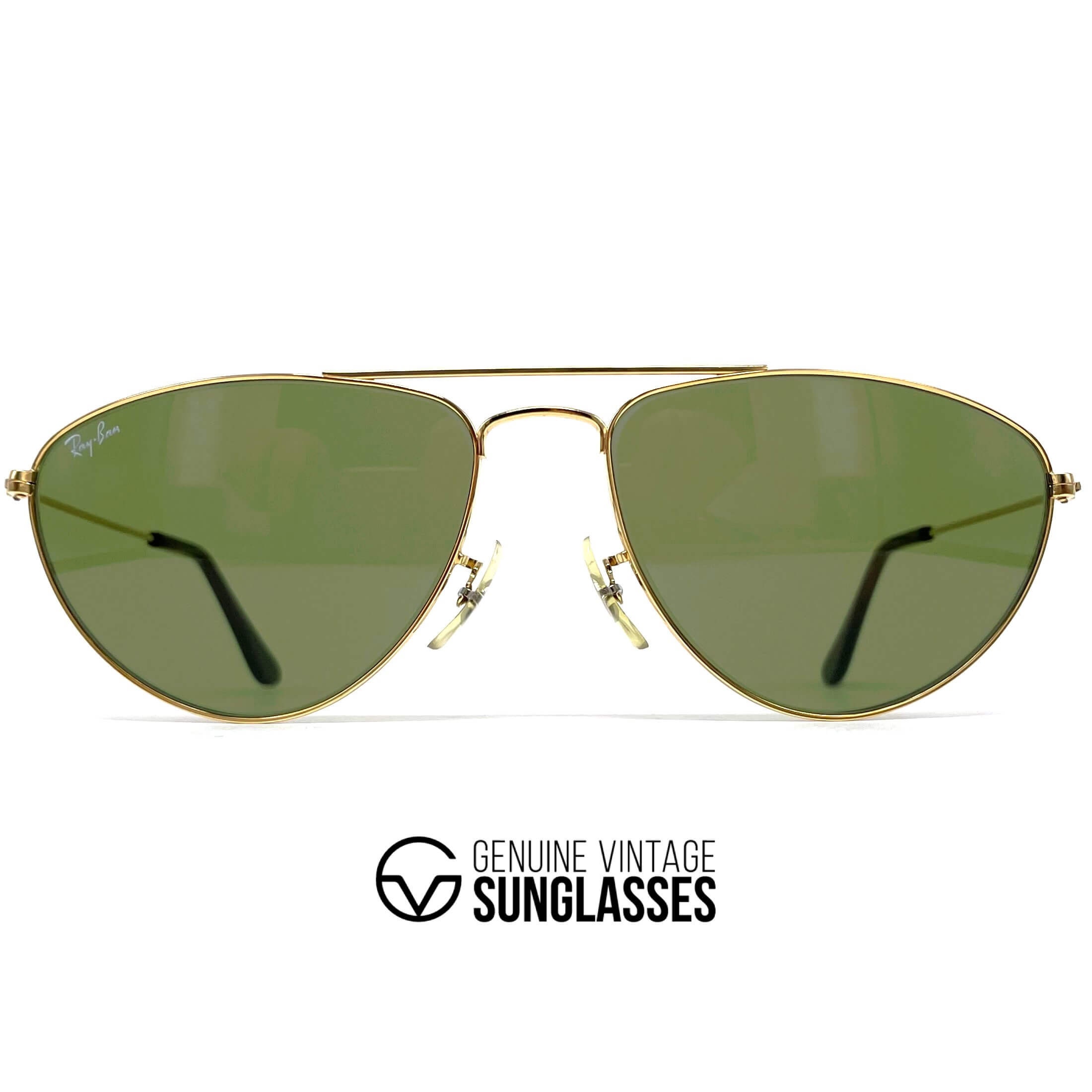 Ray Ban B&L Oval W0976 Gold/green Vintage Bausch Lomb Sunglasses USA - Etsy
