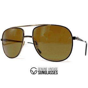 NOS vintage LACOSTE 101 Sonnenbrille - Schwarz / Gold - Frankreich 90er - ORIGINAL