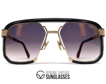 CAZAL 682 gold plated sunglasses - Germany - Extra Large - ORIGINAL - Black / Grey