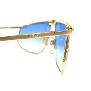 Vintage Jaguar 709 Sunglasses – 80s Gold Aviator, Blue Gradient Lens (NOS) image 7