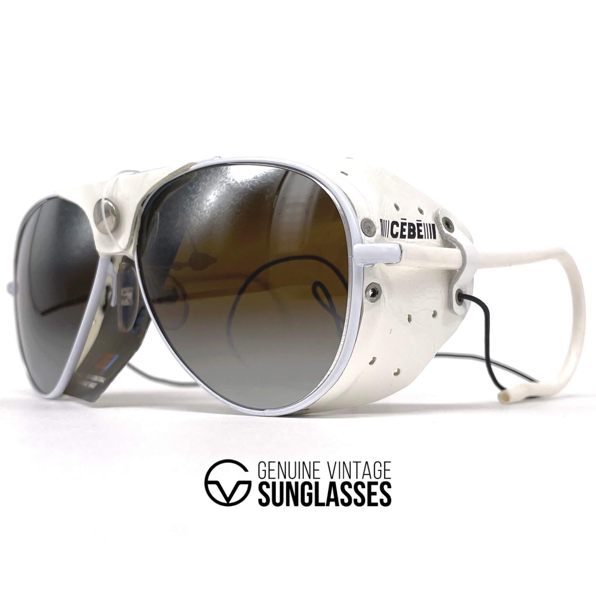 NOS Vintage CEBE 2000 Leather Glacier Sunglasses - France 90's