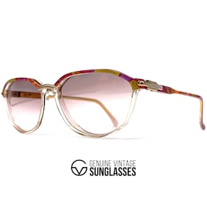 Vintage Courreges 828 Sunglasses: 1980s French Gold Frame, Pink Lens