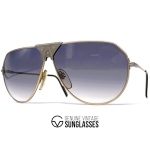 NOS vintage GIUGIARO G-506 Sonnenbrille - 1980's Italy - Aviator - Gold / Grau - Neu - Large