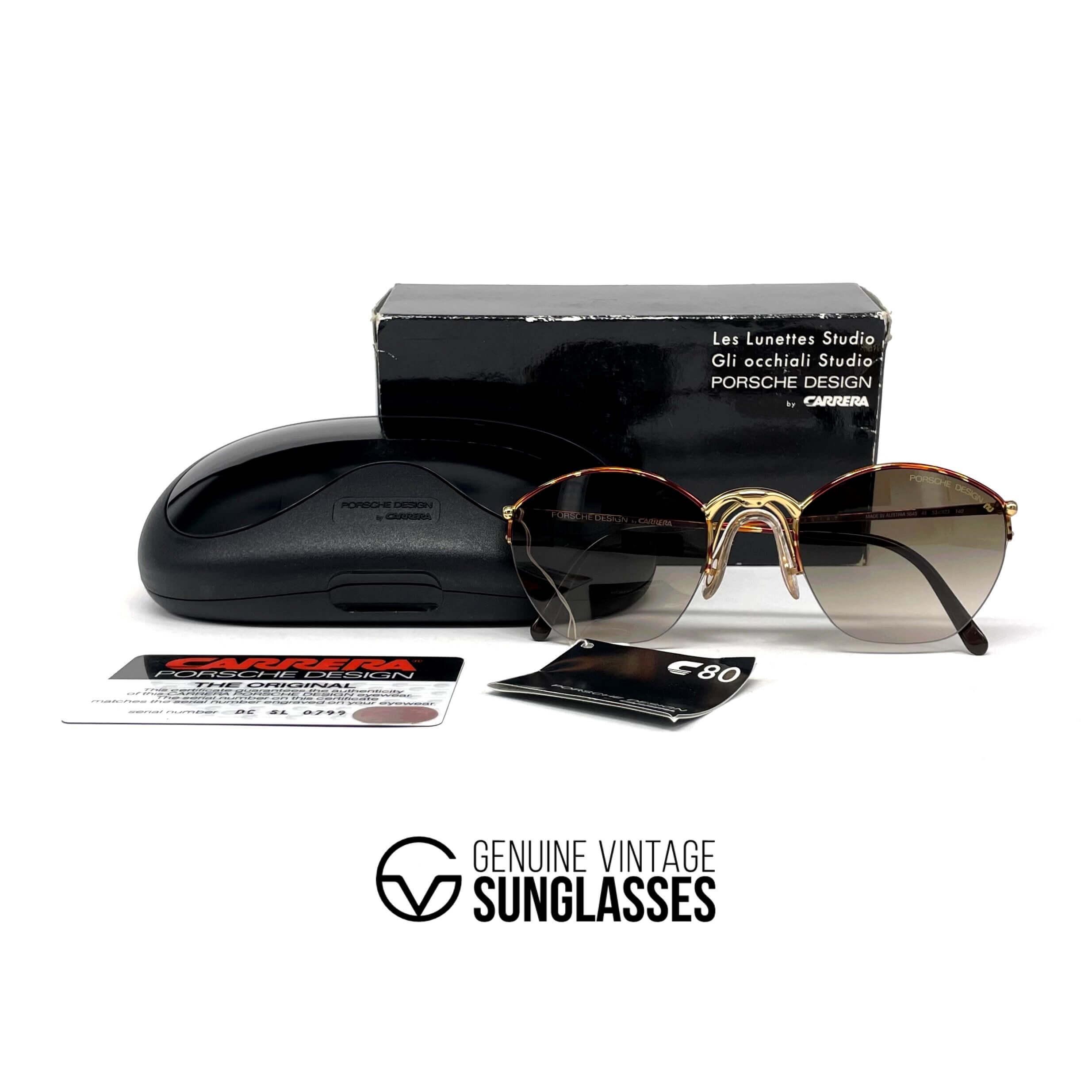 Porsche Design Carrera 5645 48 Tortoise Frame Brown Gradient Lens Sunglasses PORSCHE DESIGN by CARRERA 5645 - Vintage rectangle sunglasses main image 4