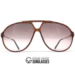 Vintage CARRERA 5405 sunglasses - W.Germany 1980's - Large - Orange Crystal Striped / Pink