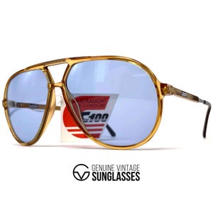 Vintage CARRERA 5335 VARIO-zonnebril – ambar kristal, blauwe heldere glazen afbeelding 6