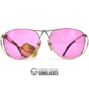Vintage COLANI 1002 Sonnenbrille - 80's Germany - Large - COLLECTORS - Gold / Pink