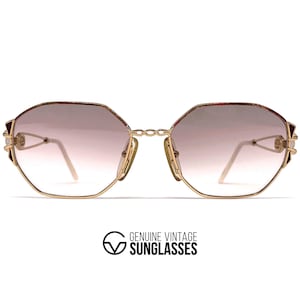 NOS vintage COURREGES 8627 sunglasses - 1980&#39;s France - Medium - Collectors Item - Gold / Pink