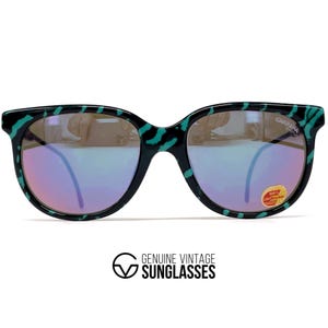 NOS vintage CARRERA 5445 "C-Reflex" Sonnenbrille - Österreich 1980er Jahre - Large - RAR - Schwarz / Marmoriert / Blauer Spiegel