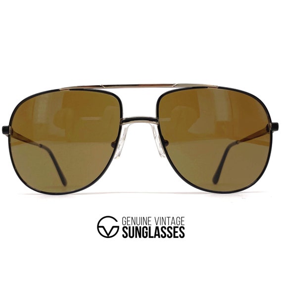 NOS vintage LACOSTE 101 sunglasses - Black / Gold 