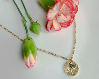 Pendentif sportif estampé à la main - Or, Argent ou Or Rose - Cadeau pour maman, Anniversaire, Cadeau Personnalisé
