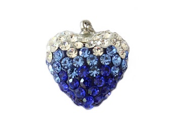 Joyas De Encanto Dorado Adorable Corazón De Piedra Azul Joyas De Encanto Dorado Adorable Corazón De Piedra Azul