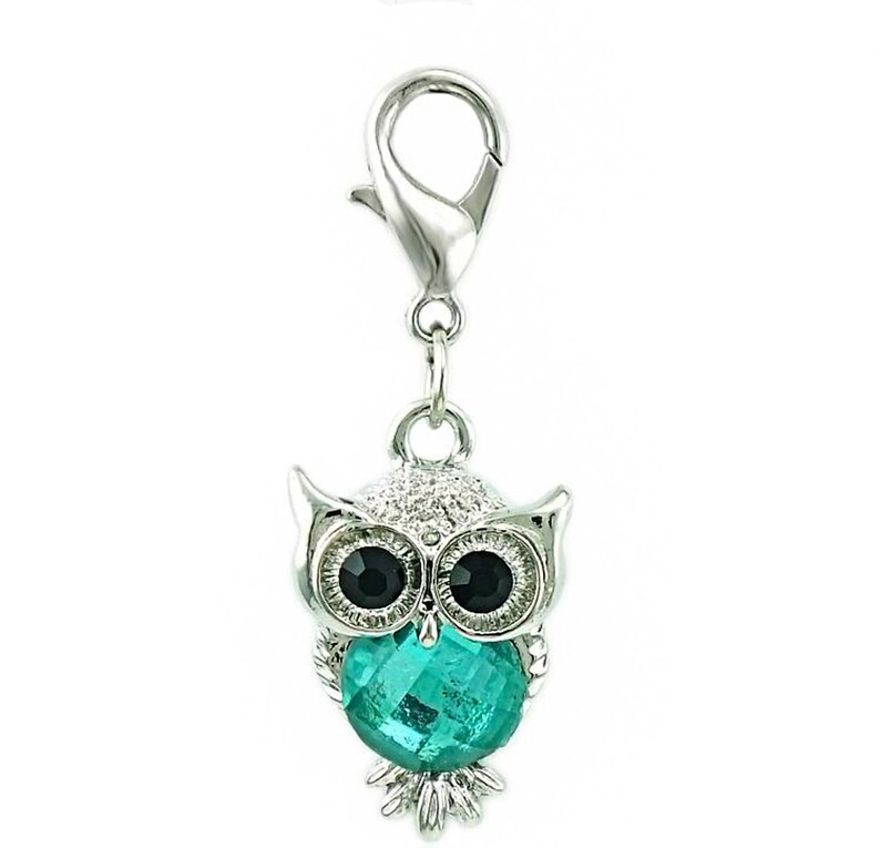 Owl Charm Pendant Owl Journal Charm Lobster Claw Charms Etsy