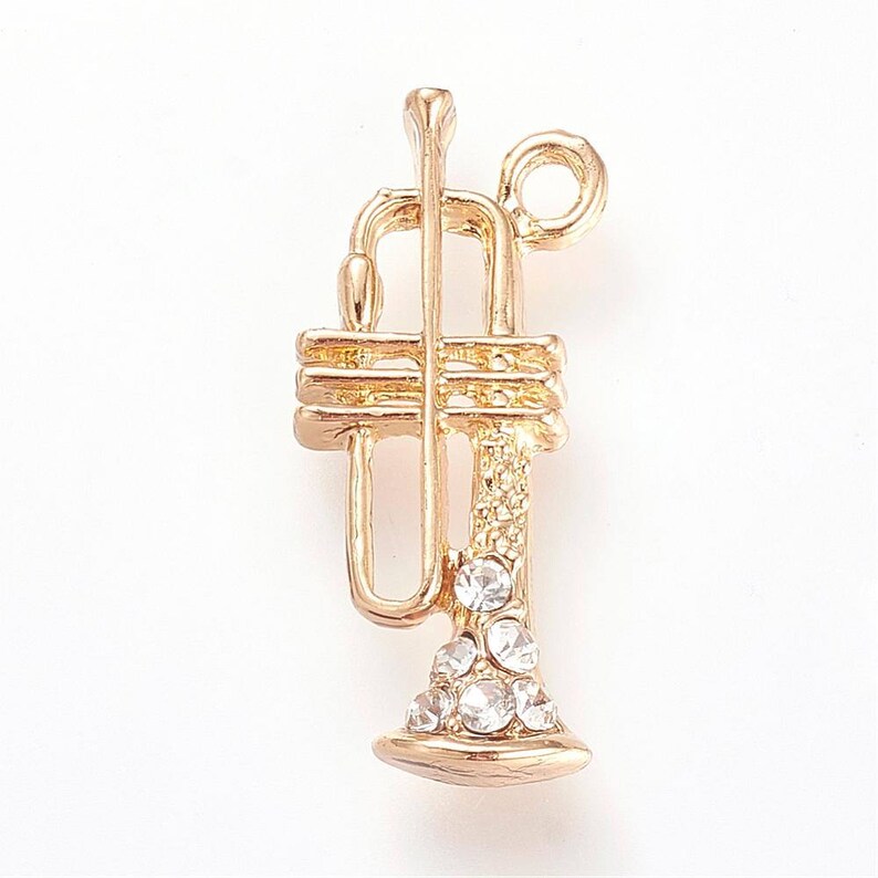 Gold Trumpet Charm Trumpet Pendant Music Charms Instrument Etsy