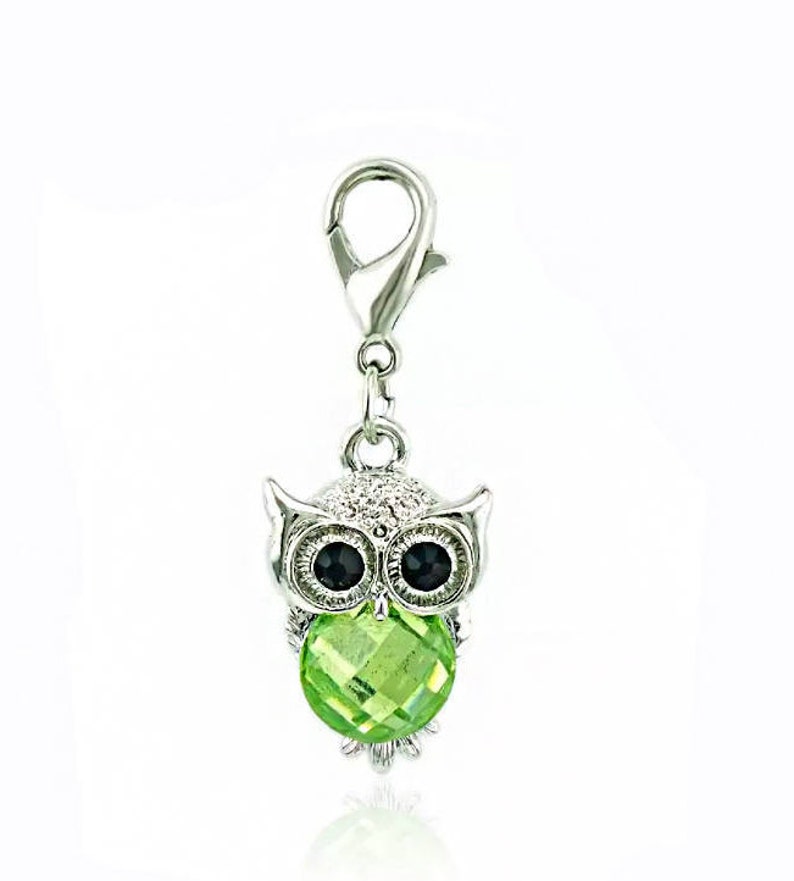 Owl Charm Pendant Owl Journal Charm Lobster Claw Charms Etsy