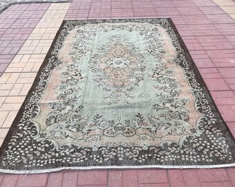 Turkish area rug,Oushak vintage rug,Bedroom rug,Turkish vintage rug,Anatolian rug,Oushak area rug,Vintage wool rug,Handmade rug,Turkish rug