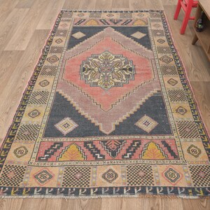 4x8 Turkish Rug,4x8 Oushak Rug,4x8 Rug,Vintage Area Rug,Kids Rug,Anatolian Rug, Neutral Rug,Handmade Rug,Living Room Rug,Turkish Rug, A-1328