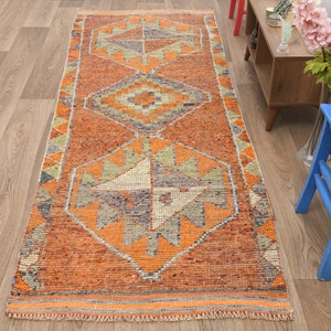 3x9,Oushak Runner Rug,3x9 Runner Rug,Runner Rug,Entry Rug,Vintage Runner Rug,3x9 Rug,Kitchen Runner Rug,Turkish Runner Rug,Wool Rug,B-2414
