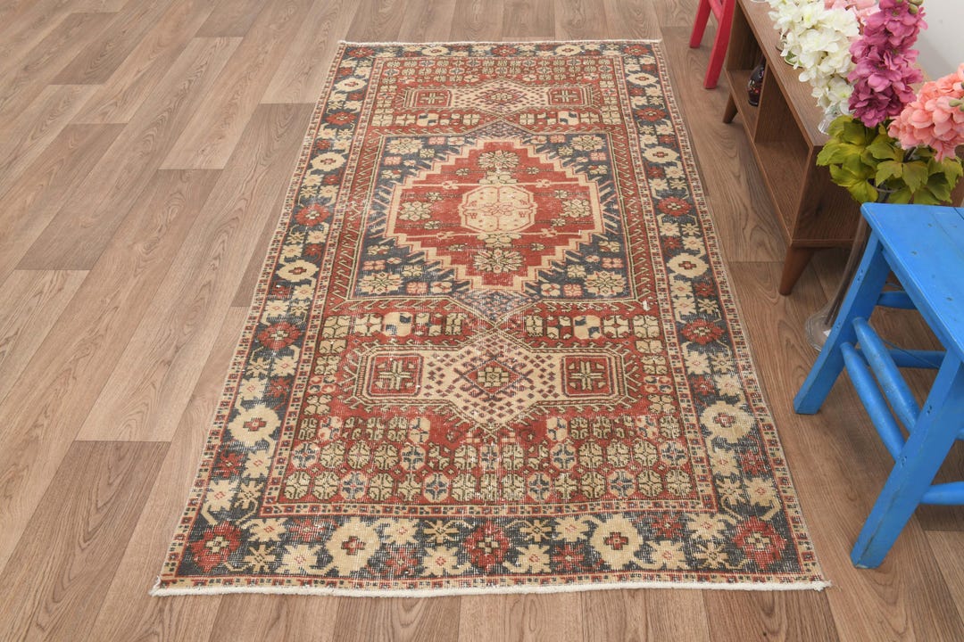 4x8 Inch Rug 4X8 Vintage Rug,4x8 Anatolian Rug,4x8 Oushak Rug,living Room Rug,kids ...