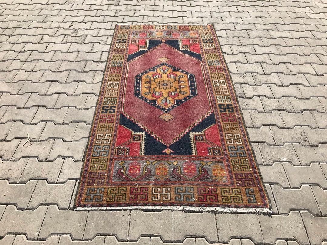 3x6 ラグ、ハンドメイドラグ、ウシャックエリアラグ、ヴィンテージラグ