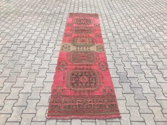 Kitchen Runner Rug,Runner Rug,Turkish Runner Rug,3x11 Rug,Boho Rug,Oushak Runner Rug,Vintage Runner,Hallway Runner Rug,Wool Rug,Turkey,B-342