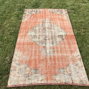 4x7 Rug,4x7 Bedroom rug,4x7 Turkish rug,4x7 Oushak rug,Handmade rug,Vintage wool rug,Oushak area rug,Turkish vintage rug,Living room,S-440