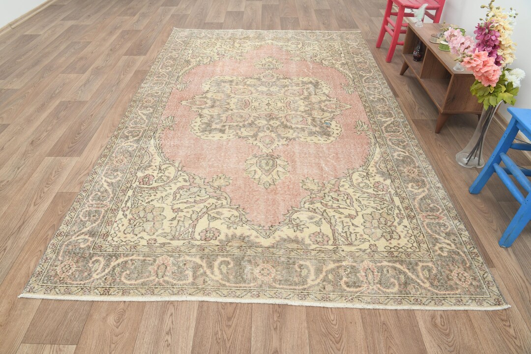6x10 Area Rug,6x10 Faded Rug,6x10 Vintage Rug,6x10 Oushak Rug,faded ...