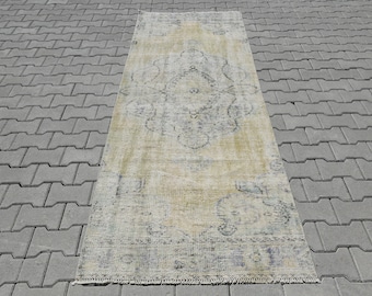 Alfombra turca, alfombra vintage, alfombra Oushak, alfombra de cocina, alfombra de entrada, alfombra de pasillo, alfombra de 3 x 9, alfombra boho, alfombra de lana, alfombras suaves, B-1028