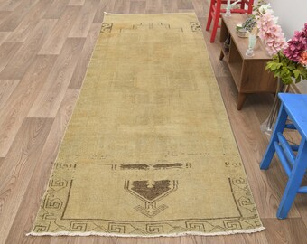 Alfombra de pasillo, alfombra de pasillo de lana, alfombra hecha a mano, alfombra neutra, alfombra bohemia, alfombra de pasillo turca, alfombra de pasillo Oushak, alfombra de cocina, alfombra de pasillo, alfombra de entrada, M-156