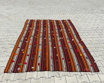 6x7.8ft,Area Rug,6x8 Vintage Rug,Oushak Kilim,6x8 Turkish Rug,Organic Kilim,Handmade Rug,Bedroom Rug,6x8 Area Rug,Wool Rug,Soft Rug,KK-403