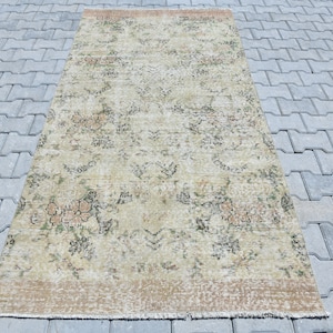 4x8 Rug,Bedroom rug,4x8 Turkish rug,4x8 Oushak rug,Vintage rug,Handmade rug,Area rug,Anatolian rug,Home decor rug,Wool rug,Gift rug,S-a