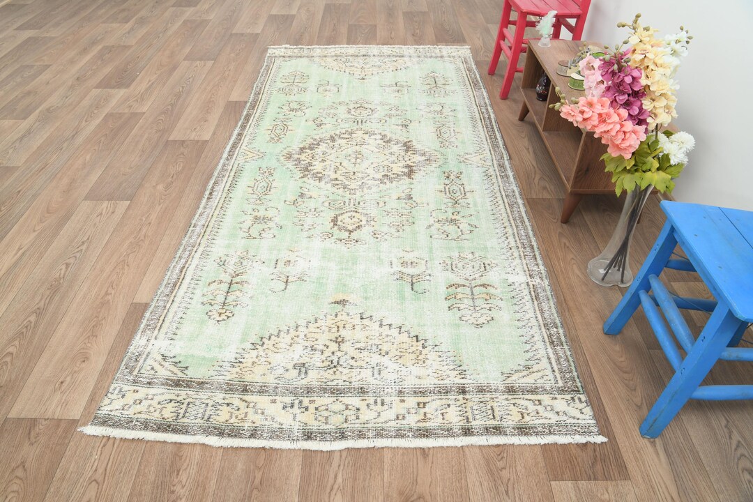 4x9 Rug,4x9 Vintage Rug,4x9 Oushak Rug,dorm Rug,living Room Rug,long ...
