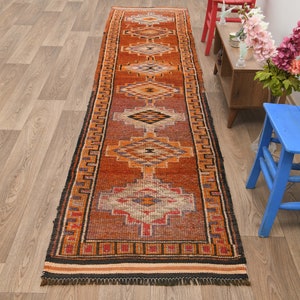 3x13 Runner rug,Hallway rug,Neutral rug,Entry rug,Corridoor rug,Turkish runner rug,Oushak runner rug,Anatolian rug,Kitchen rug,Vintage,M-89