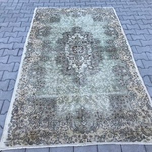 5x8 Rug,5x8 Bedroom rug,5x8 Turkish rug,5x8 Oushak rug,Anatolian rug,Neutral rug,Vintage wool rug,Turkish vintage rug,Oushak area,I-201