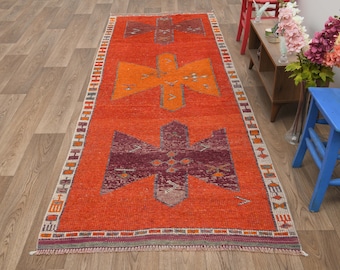 4x12 Runner rug,4x12 Turkish rug,4x12 Oushak rug,4x12 Vintage rug,Kitchen rug,Entryway rug,Home decor,Anatolian rug,Turkish runner rug,M-05